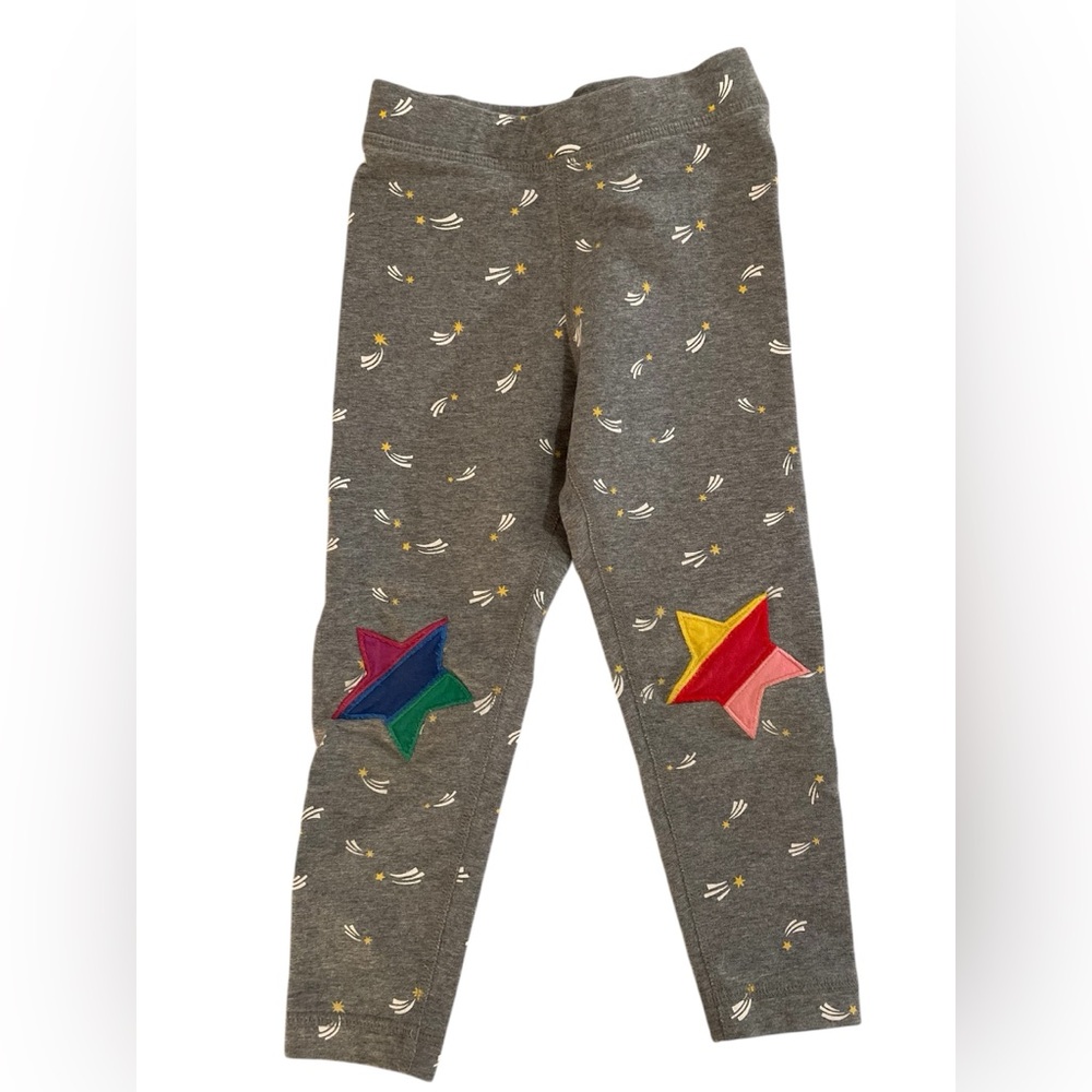 Hanna Andersson Gray Leggings with Colorful Star Patches size 100